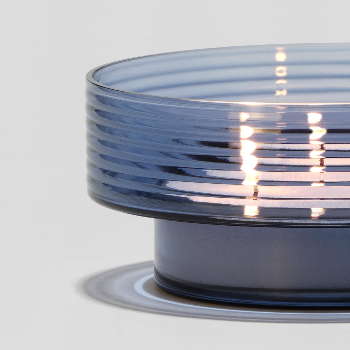 Glass Candle Holder GLOW TOGETHER Large Boreal Blue-DETAIL-GLASSCOR