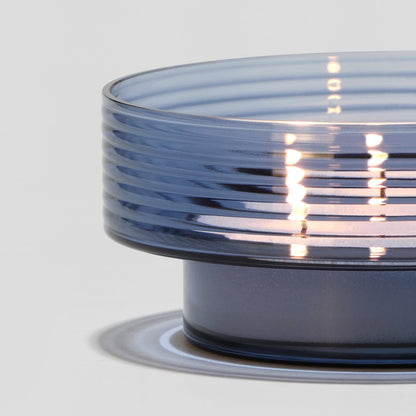 Glass Candle Holder GLOW TOGETHER Large Boreal Blue-DETAIL-GLASSCOR