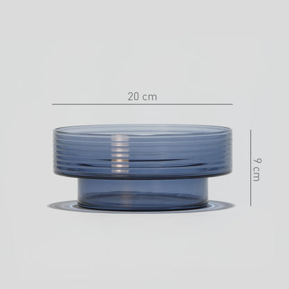 Glass Candle Holder GLOW TOGETHER Large Boreal Blue-DIMENSIONS-GLASSCOR