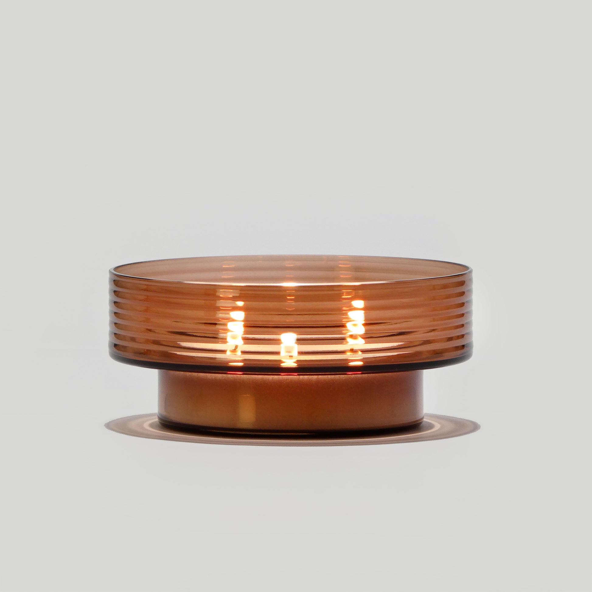 Glass Candle Holder GLOW TOGETHER Large Mocha Mousse-GLASSCOR