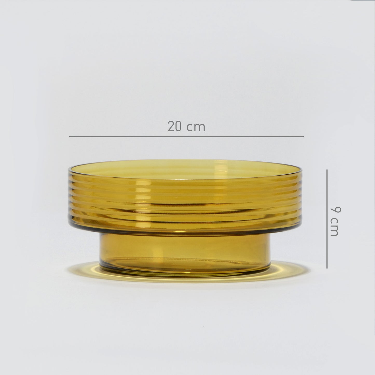 Glass Candle Holder GLOW TOGETHER Large Mustard-DIMENSIONS-GLASSCOR