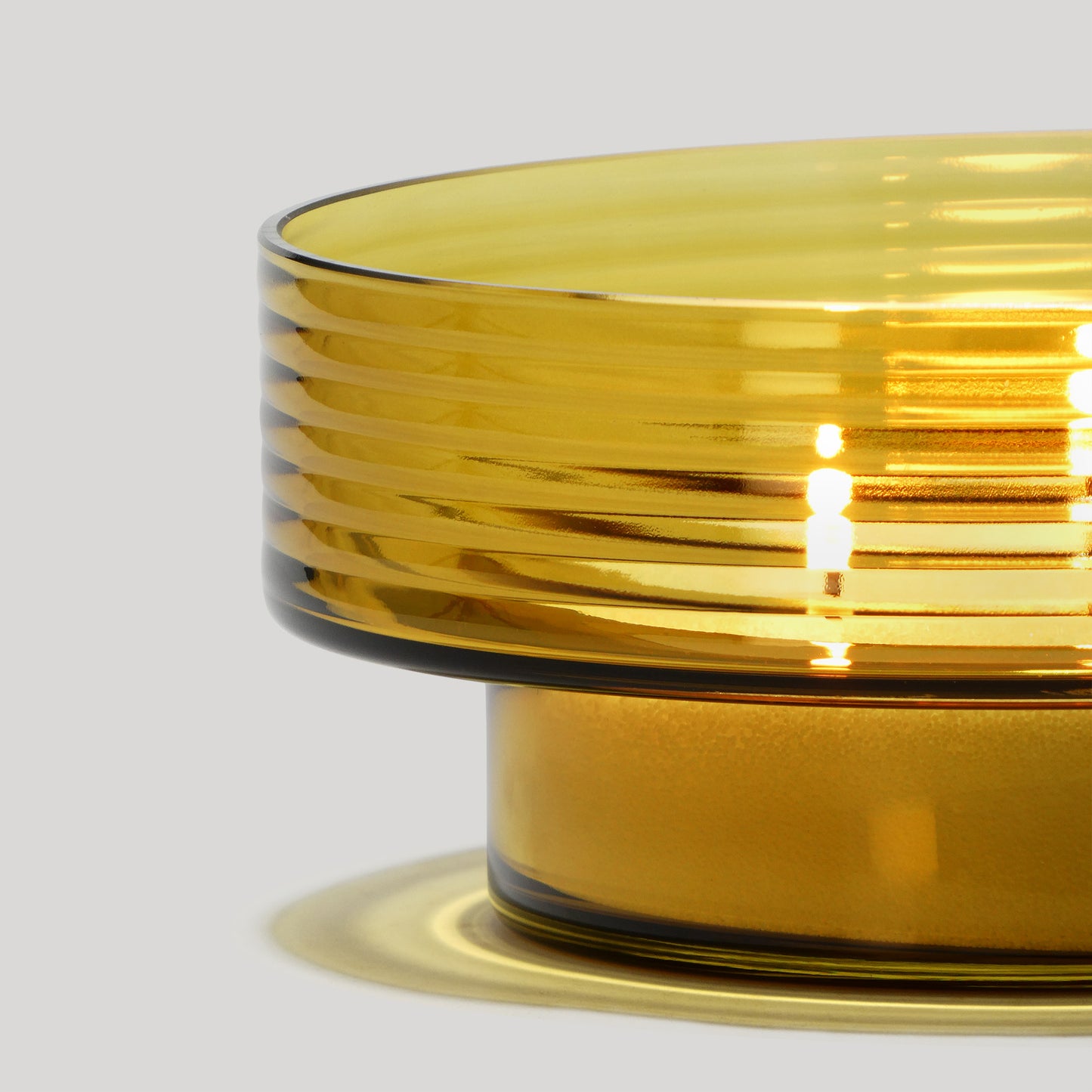 Glass Candle Holder GLOW TOGETHER Large Mustard-DETAIL-GLASSCOR