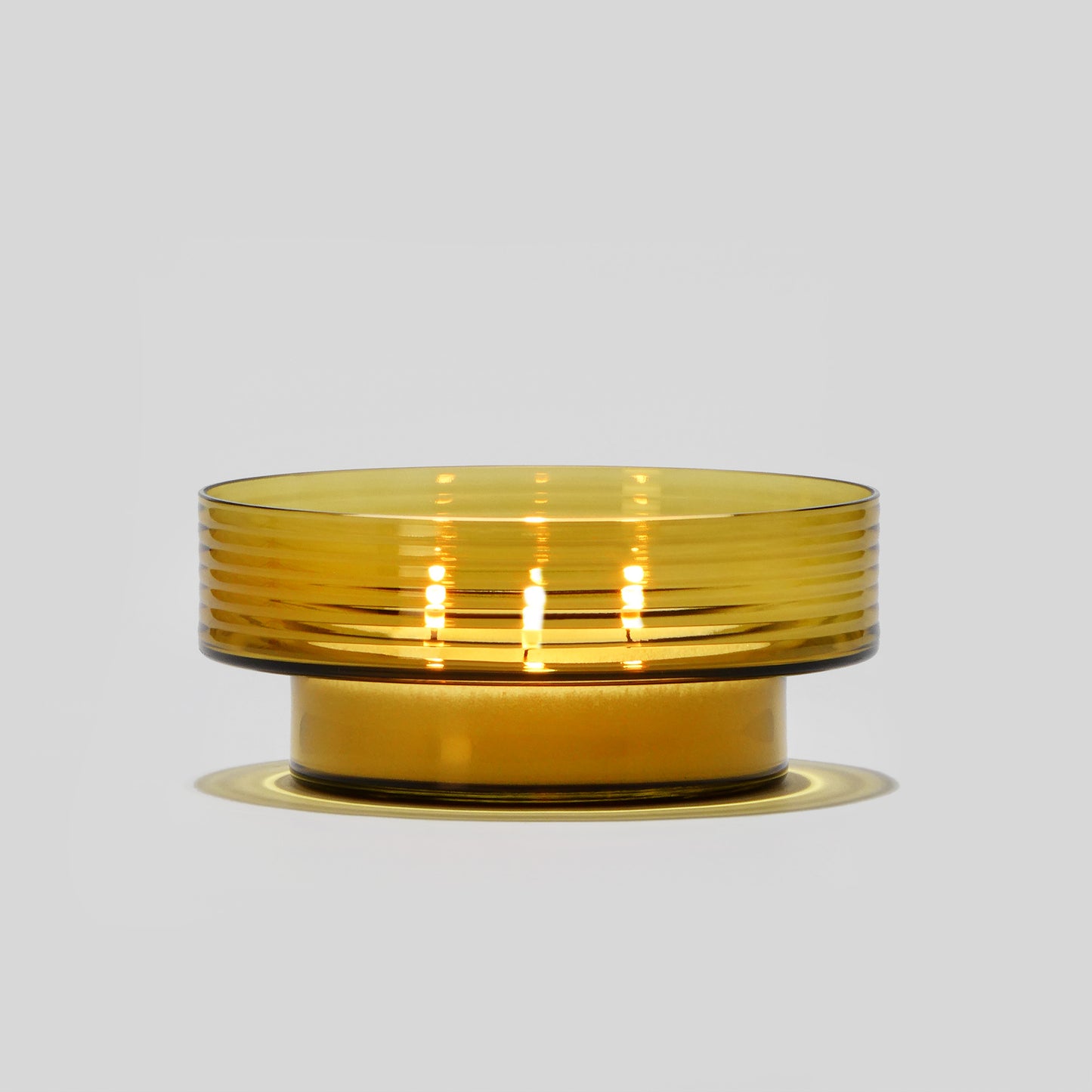 Glass Candle Holder GLOW TOGETHER Large Mustard-GLASSCOR