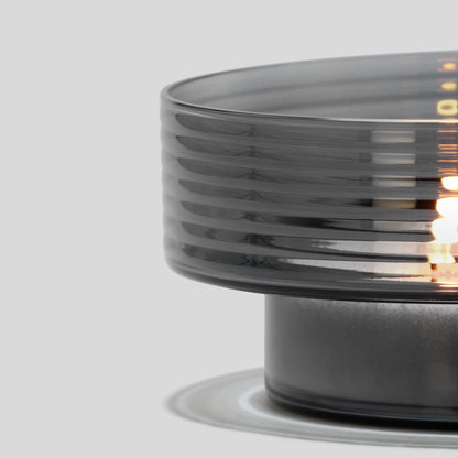 Glass Candle Holder GLOW TOGETHER Large Smoke-DETAIL-GLASSCOR