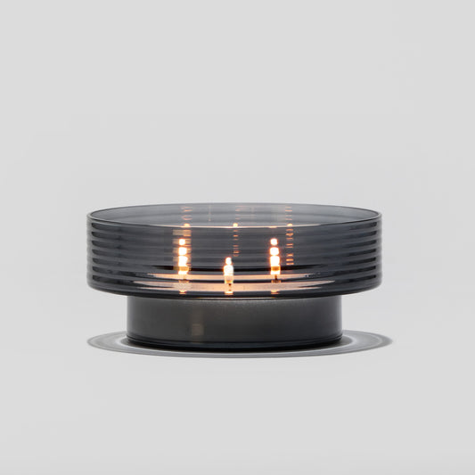 Glass Candle Holder GLOW TOGETHER Large Smoke-GLASSCOR