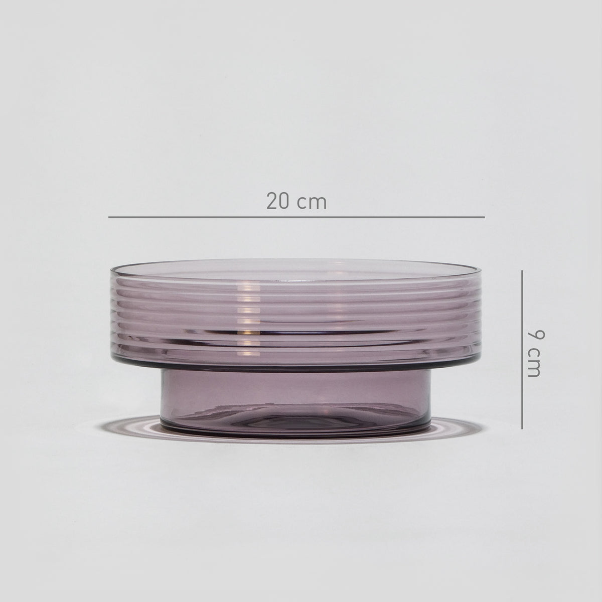 Glass Candle Holder GLOW TOGETHER Large Violet-DIMENSIONS-GLASSCOR