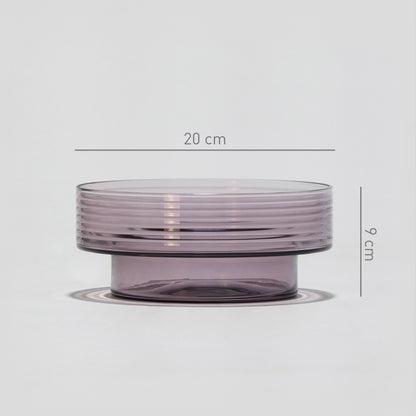Glass Candle Holder GLOW TOGETHER Large Violet-DIMENSIONS-GLASSCOR