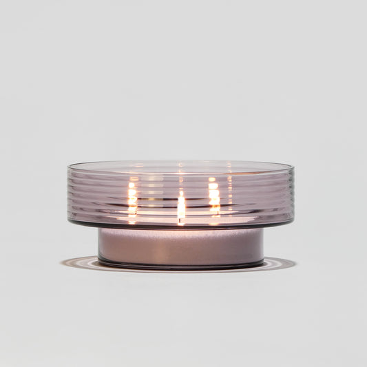Glass Candle Holder GLOW TOGETHER Large Violet-GLASSCOR