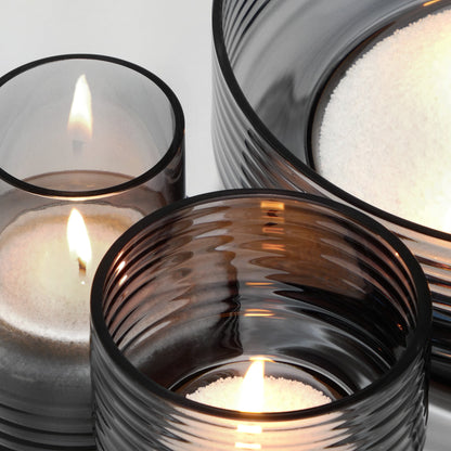 Pack of 3 Glass Candle Holders GLOW TOGETHER Smoke-DETAIL-GLASSCOR