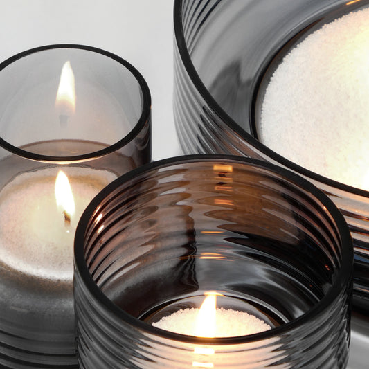 Pack of 3 Glass Candle Holders GLOW TOGETHER Smoke-DETAIL-GLASSCOR