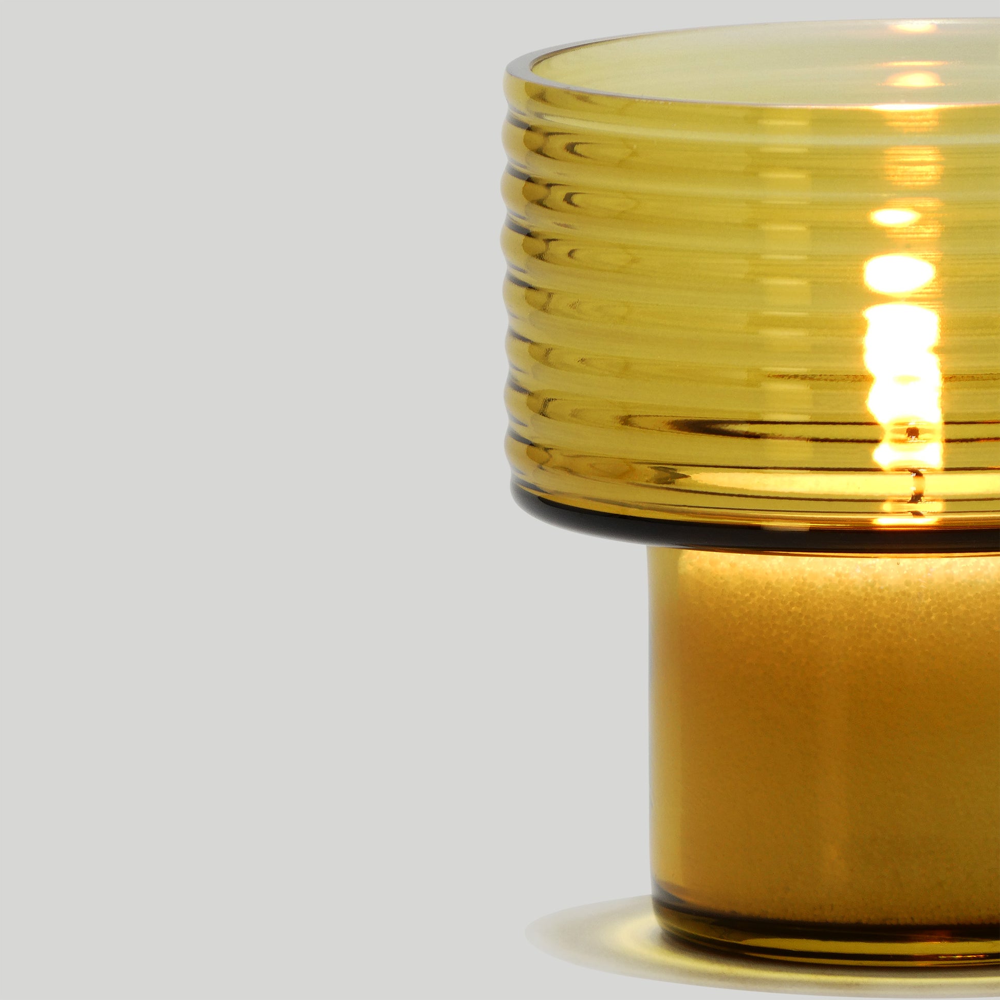 Glass Candle Holder GLOW TOGEHER SMALL Hi MUSTARD_DETAIL-GLASSCOR
