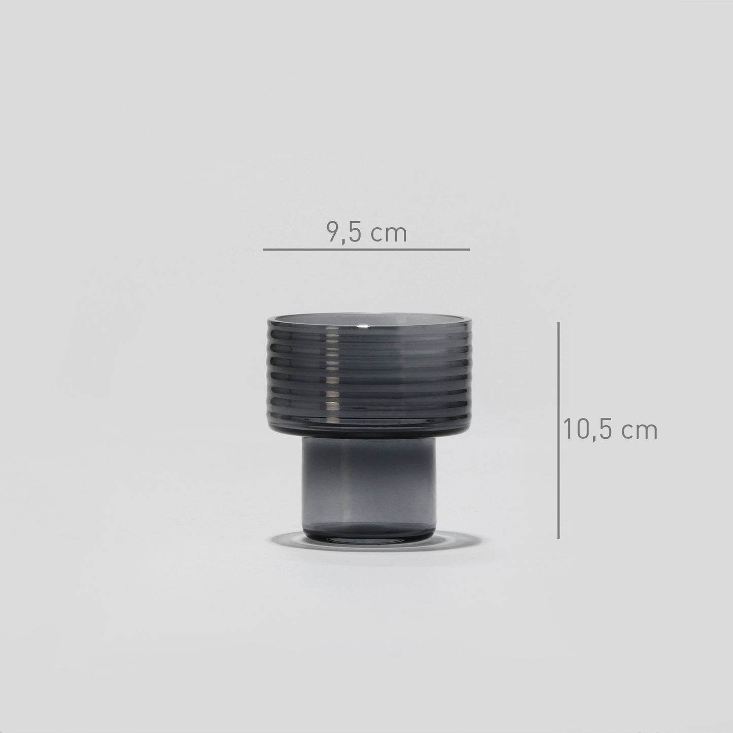 Pack of 3 Glass Candle Holders GLOW TOGETHER Smoke-DIMENSIONS-GLASSCOR