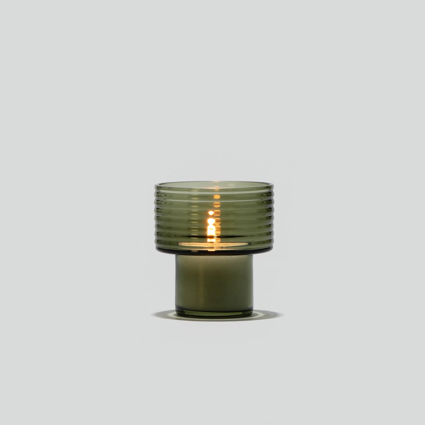 Glass Candle Holders GLOW TOGEHER SMALL hi SMOKE GREEN-GLASSCOR