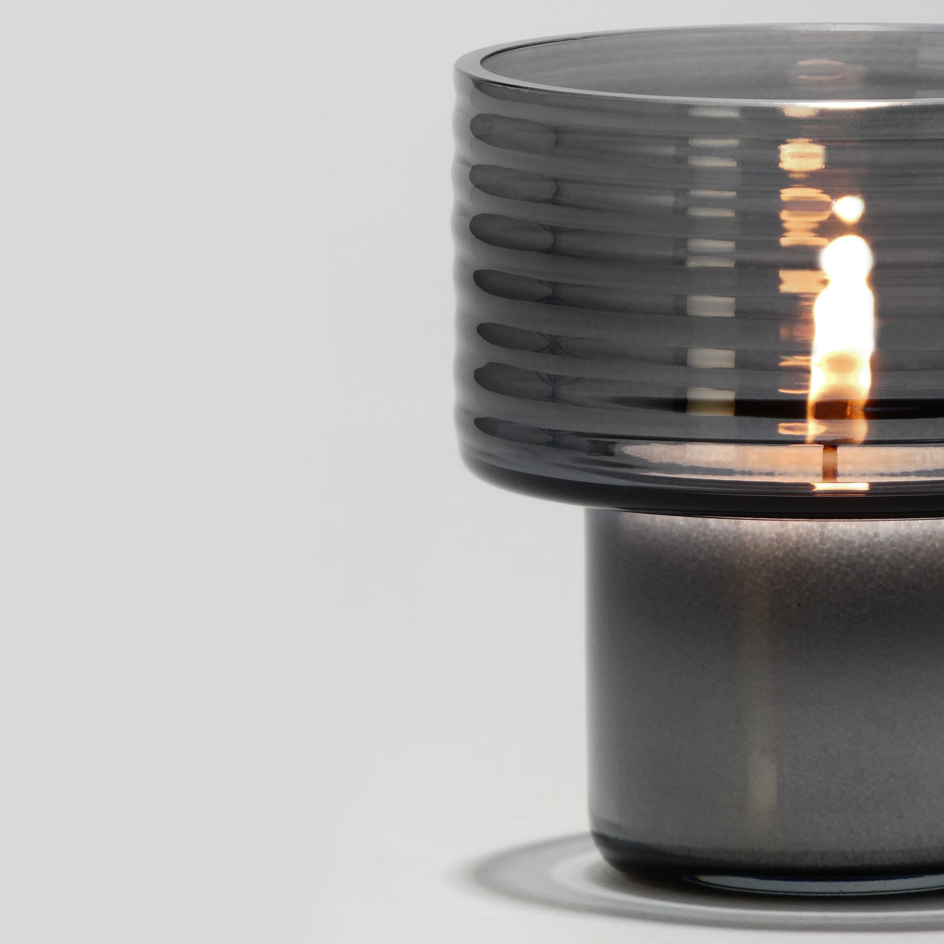 Glass Candle Holder GLOW TOGEHER SMALL Hi SMOKE - DETAIL-GLASSCOR