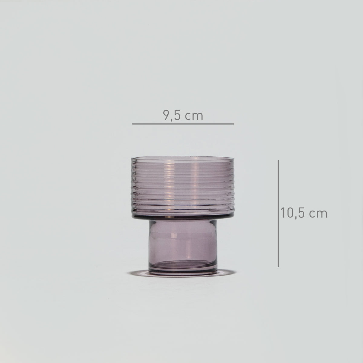 Glass Candle Holder GLOW TOGETHER Small hi Night Violet-Dimensions-GLASSCOR
