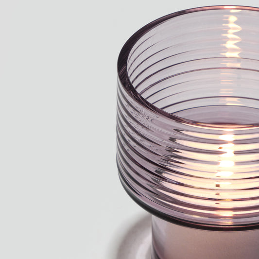 Glass Candle Holder GLOW TOGETHER Small hi Night Violet-Detail-GLASSCOR