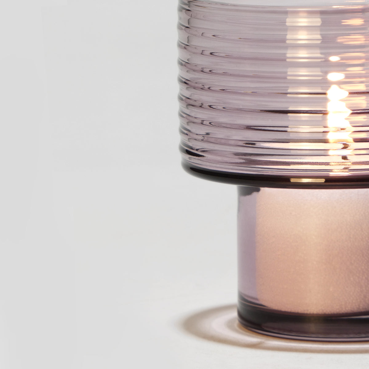 Glass Candle Holder GLOW TOGETHER Small hi Night Violet-Detail-GLASSCOR