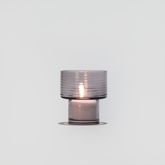 Glass Candle Holder GLOW TOGETHER Small hi Night Violet-GLASSCOR