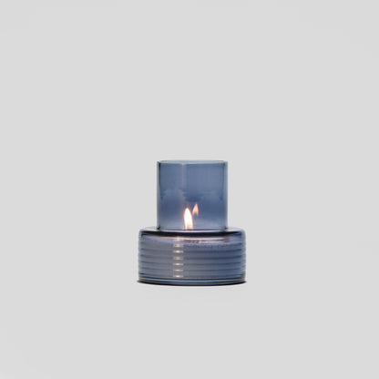 Glass Candle Holder GLOW TOGETHER Small low Boreal Blue-GLASSCOR