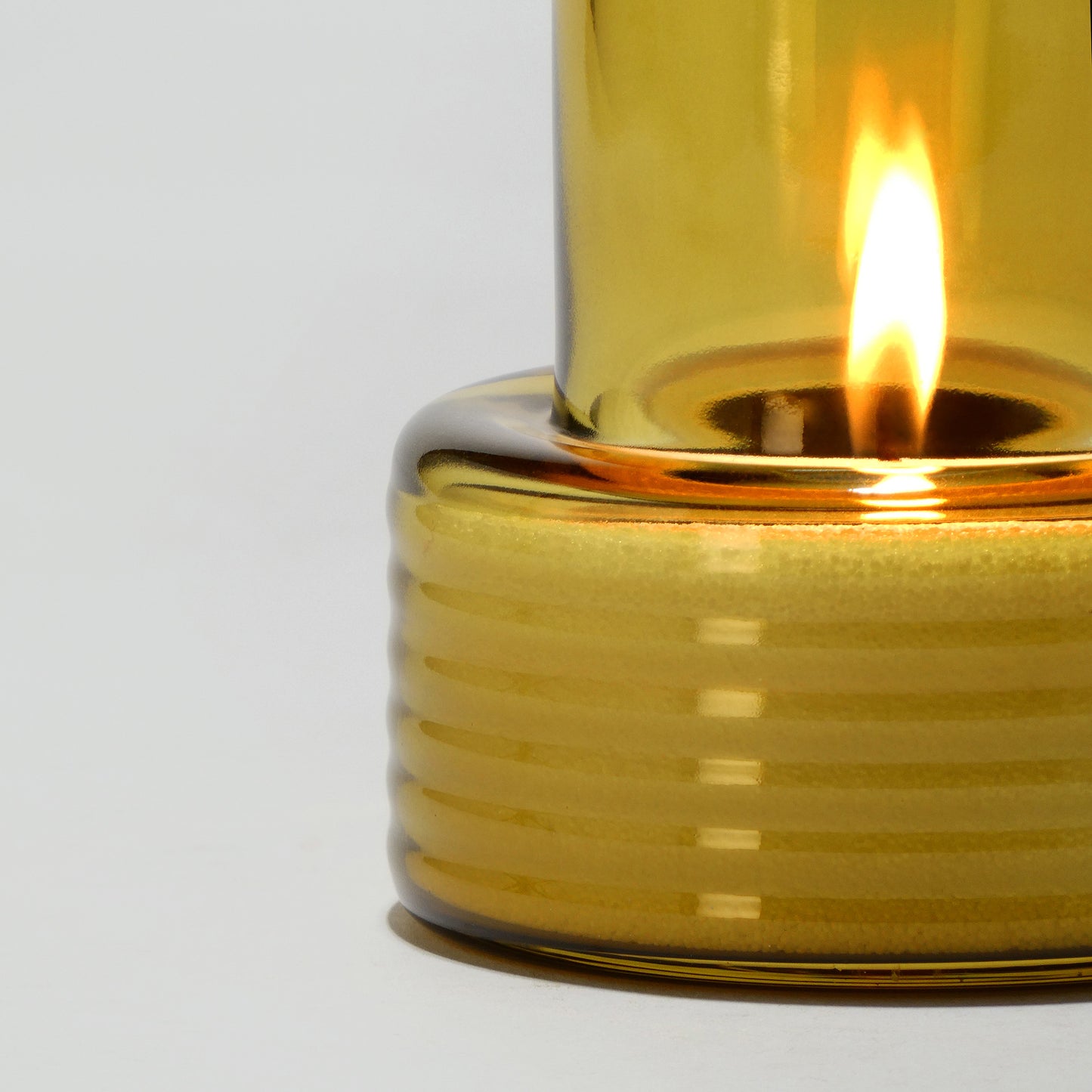 Glass Candle Holder GLOW TOGETHER Small low Mustard-DETAIL-GLASSCOR