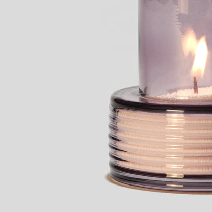 Glass Candle Holder GLOW TOGETHER Small low Night Violet-DETAIL-GLASSCOR