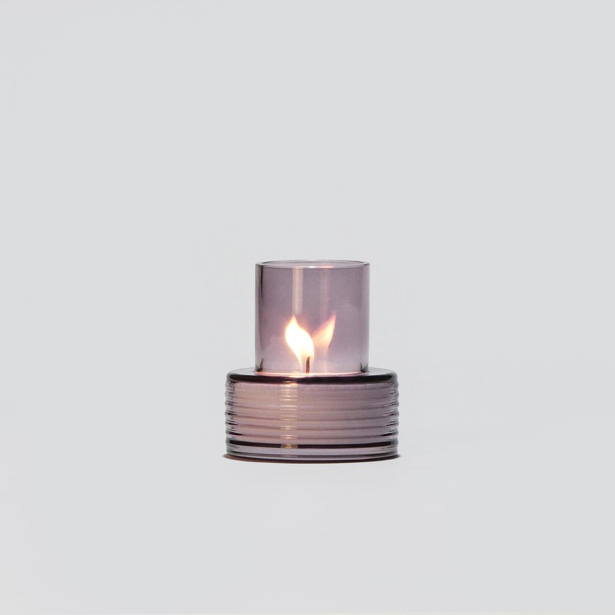 Glass Candle Holder GLOW TOGETHER Small low Night Violet-GLASSCOR