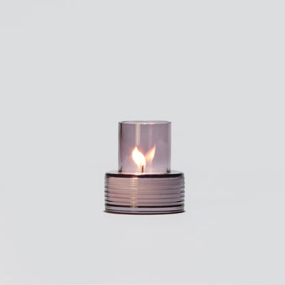 Glass Candle Holder GLOW TOGETHER Small low Night Violet-GLASSCOR