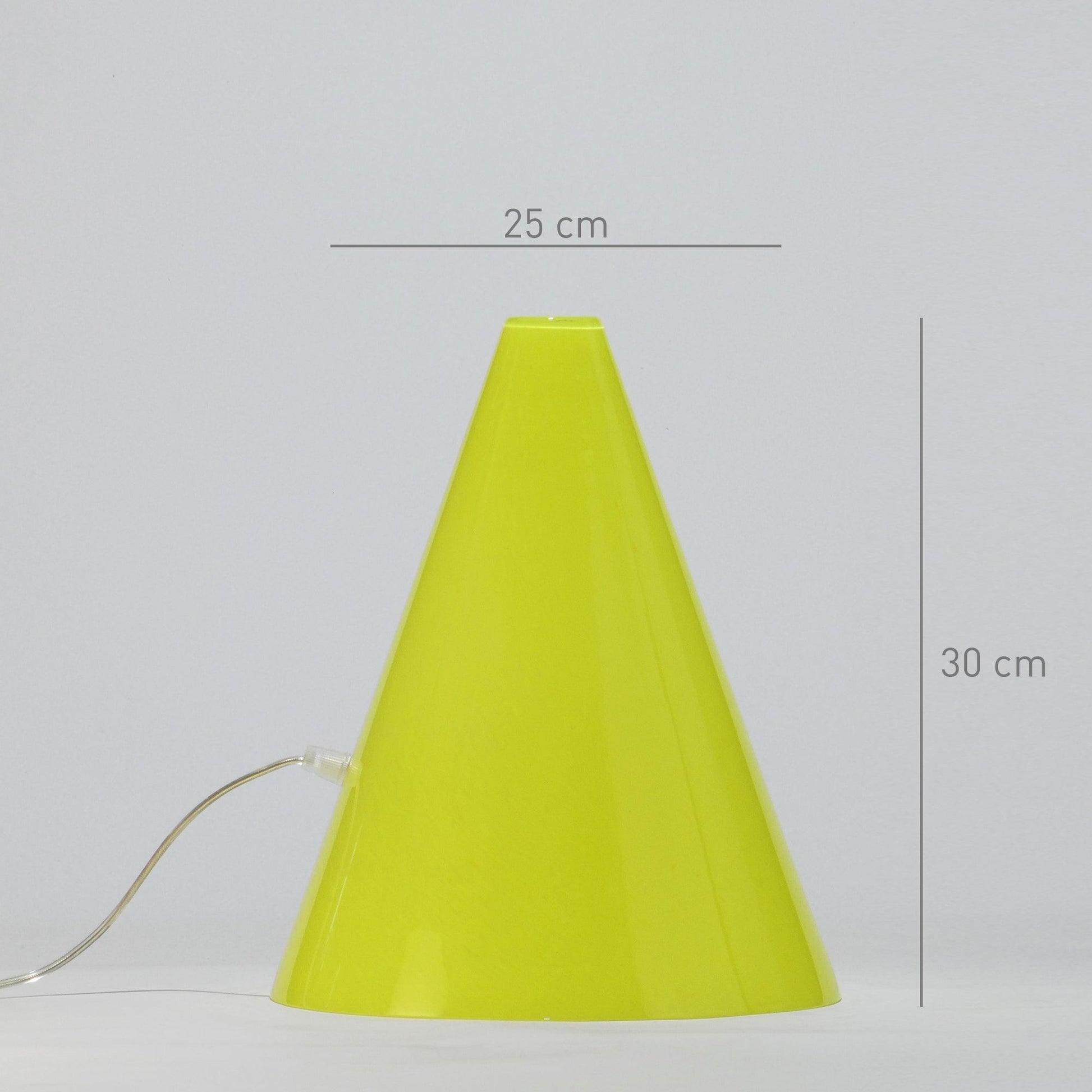 Candeeiro de mesa GEOMETRIC Cone Amarelo - Glasscor Store