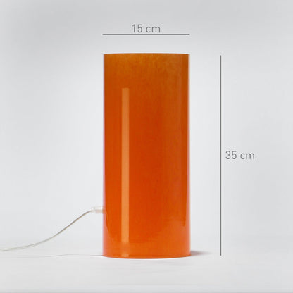 Candeeiro de mesa GEOMETRIC Cilindro Laranja - Glasscor Store