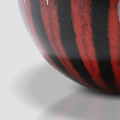 Small glass bowl Prumo dark  with Red stripes - Detail_01 - Glasscor Store 