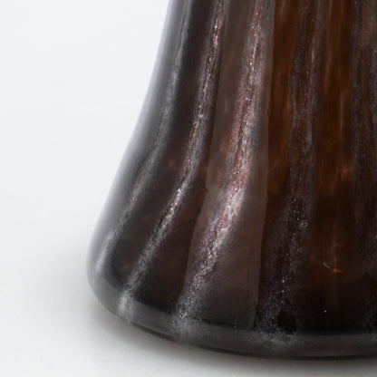 Small Prumo dark glass vase with opal stripes, 26.5 cm tall and 9.5 cm wide - Glasscor Store