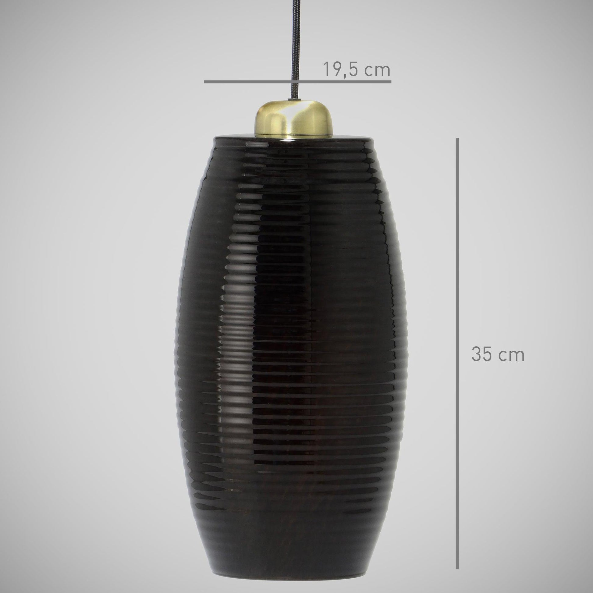 Candeeiro Suspensão Grande EXQUIS Preto - Glasscor Store