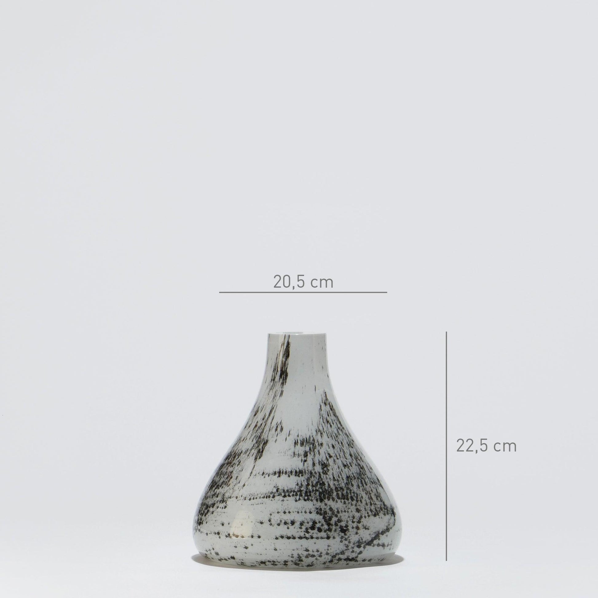 Glass vase Small WHITE VULKANIC - Glasscor Store