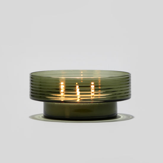 Glass Candle Holder GLOW TOGETHER Large Smoke Green-VIDEO-GLASSCOR