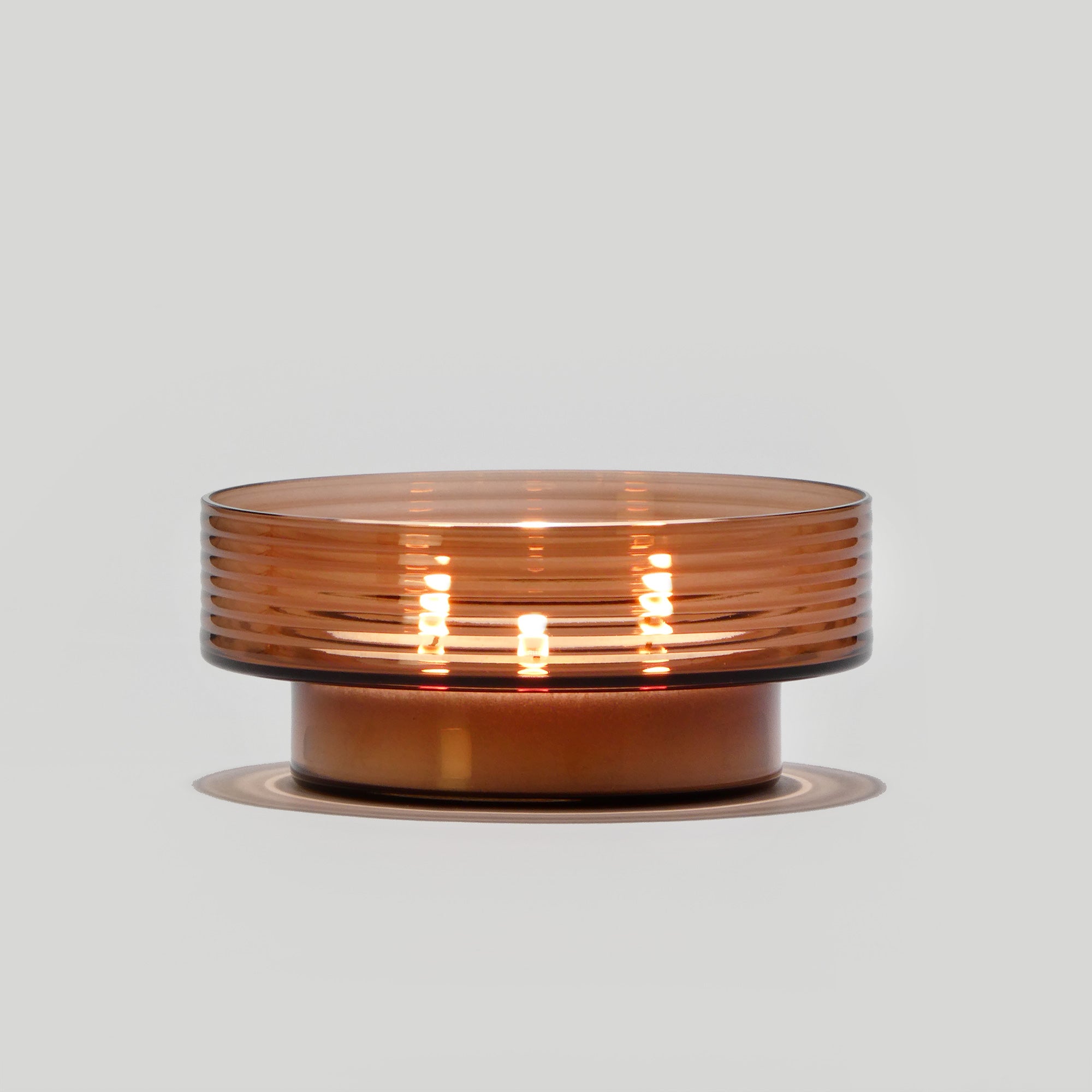 Glass Candle Holder GLOW TOGETHER Large Mocha Mousse-VIDEO-GLASSCOR