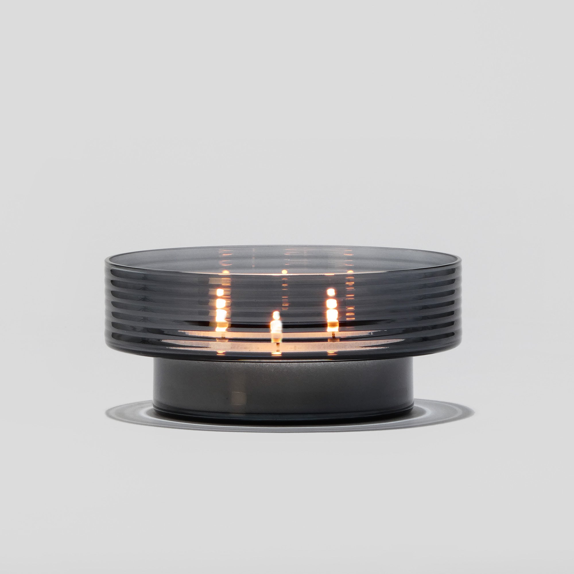 Glass Candle Holder GLOW TOGETHER Large Smoke-VIDEO-GLASSCOR