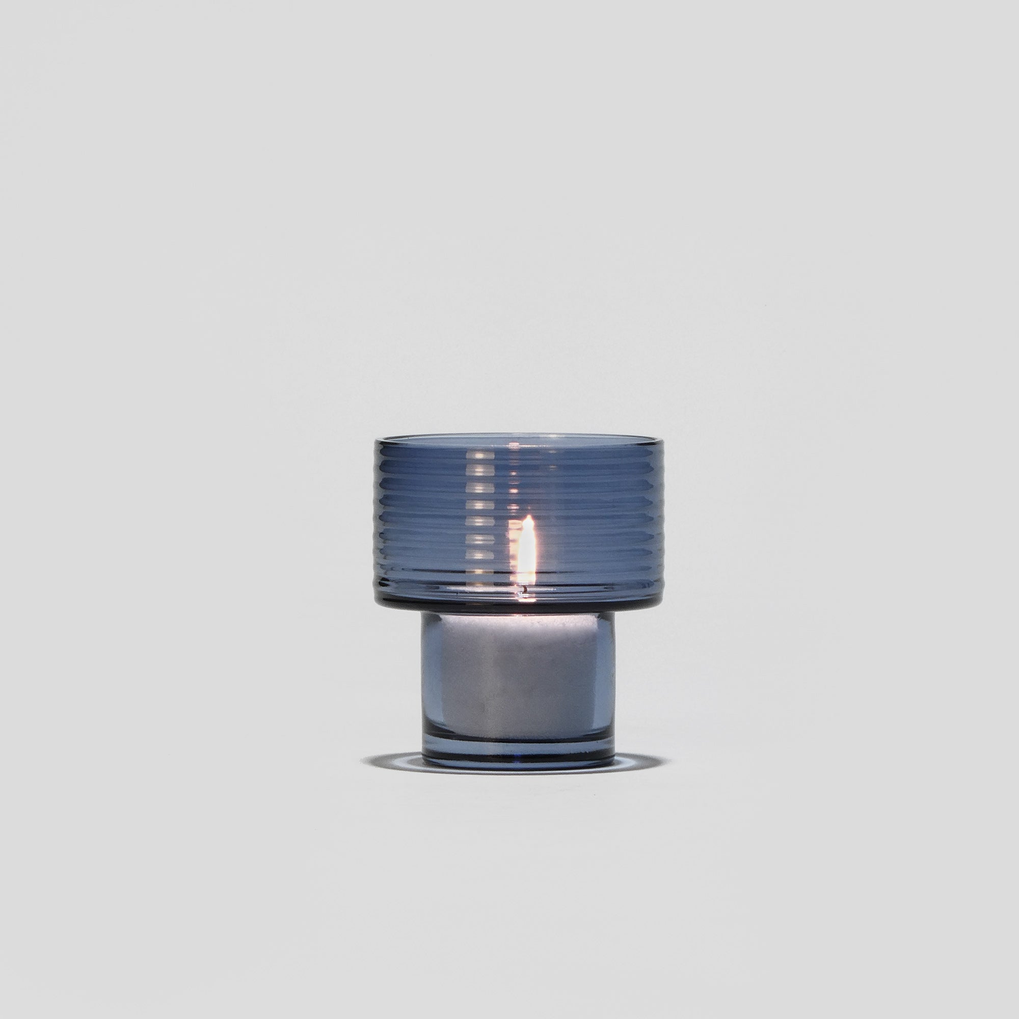 Glass Candle Holder GLOW TOGETHER Small hi Boreal Blue-VIDEO-GLASSCOR